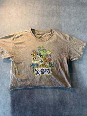 Nickelodeon Rugrats Rainbow Group Character Graphic Cropped T-Shirt